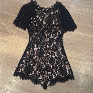 Alexis Black Lace Romper